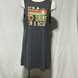 Its a Good Day to Drink on a Boat Womens Top Swim Coverup Sz XXL